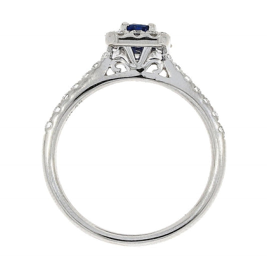 18ct White Gold Sapphire & Diamond Cluster Ring