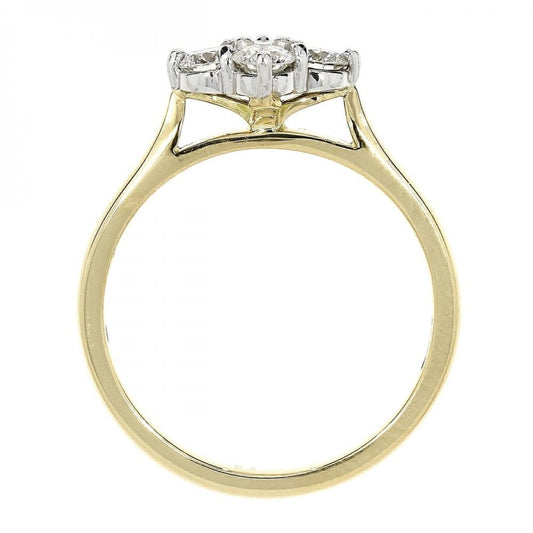 18ct Y/W Gold 4 Stone Diamond 0.55ct Cluster Ring