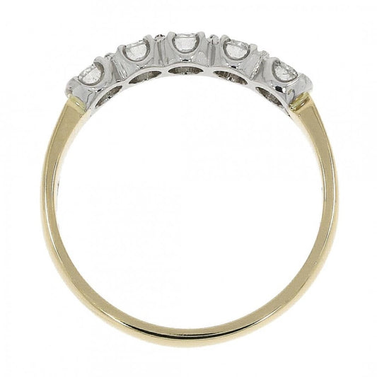 18ct Yellow & White 5 stone Diamond 0.59ct Ring