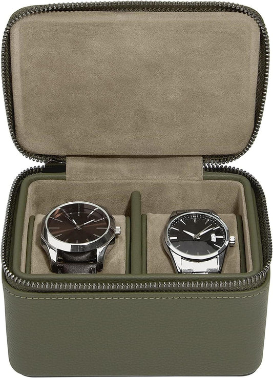 Stackers Olive Green Double Watch Box