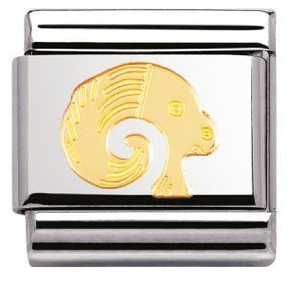 Composable Steel with Gold Aries Zodiac Charm