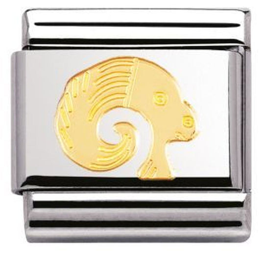 Composable Steel with Gold Aries Zodiac Charm