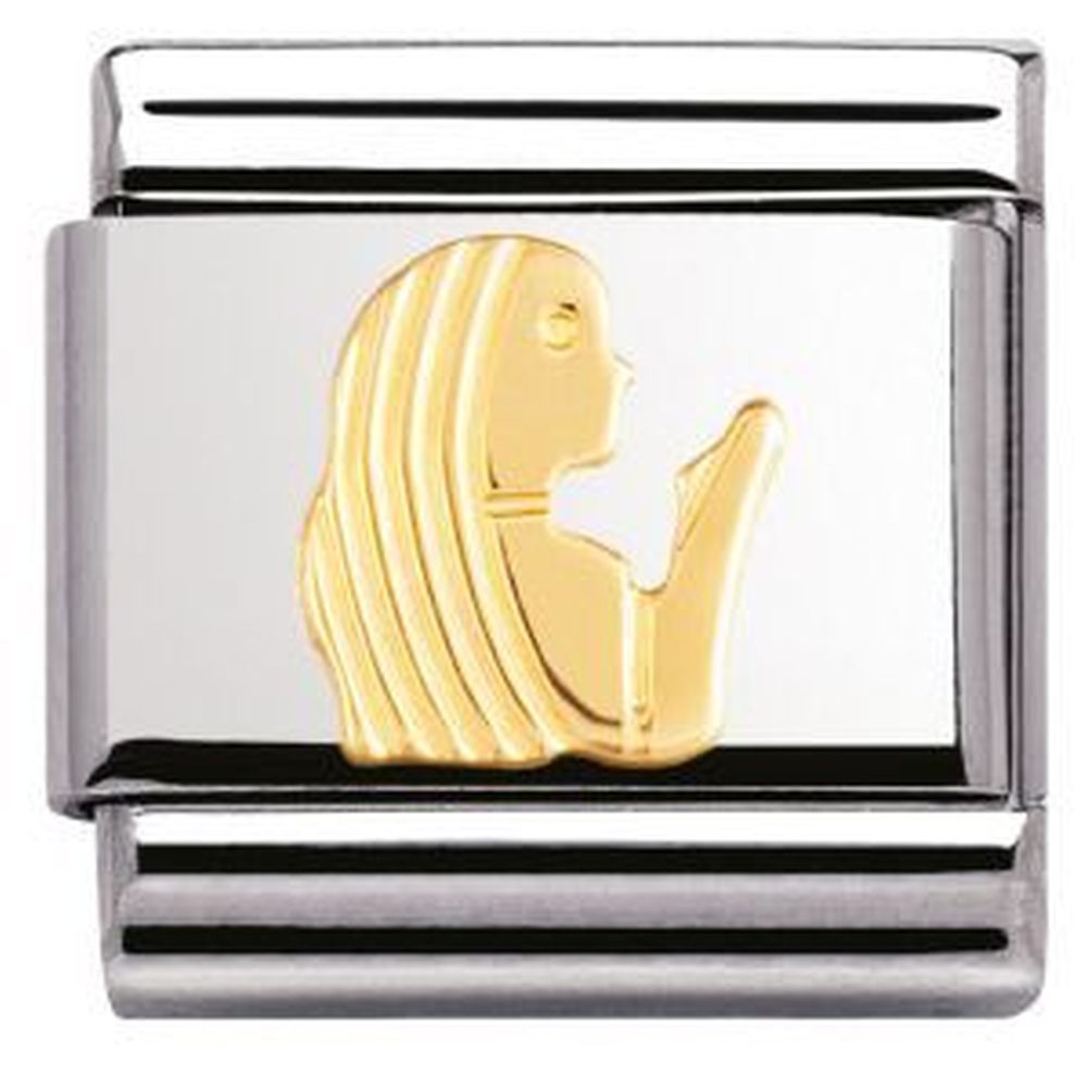 Composable Steel with Gold Virgo Zodiac Charm