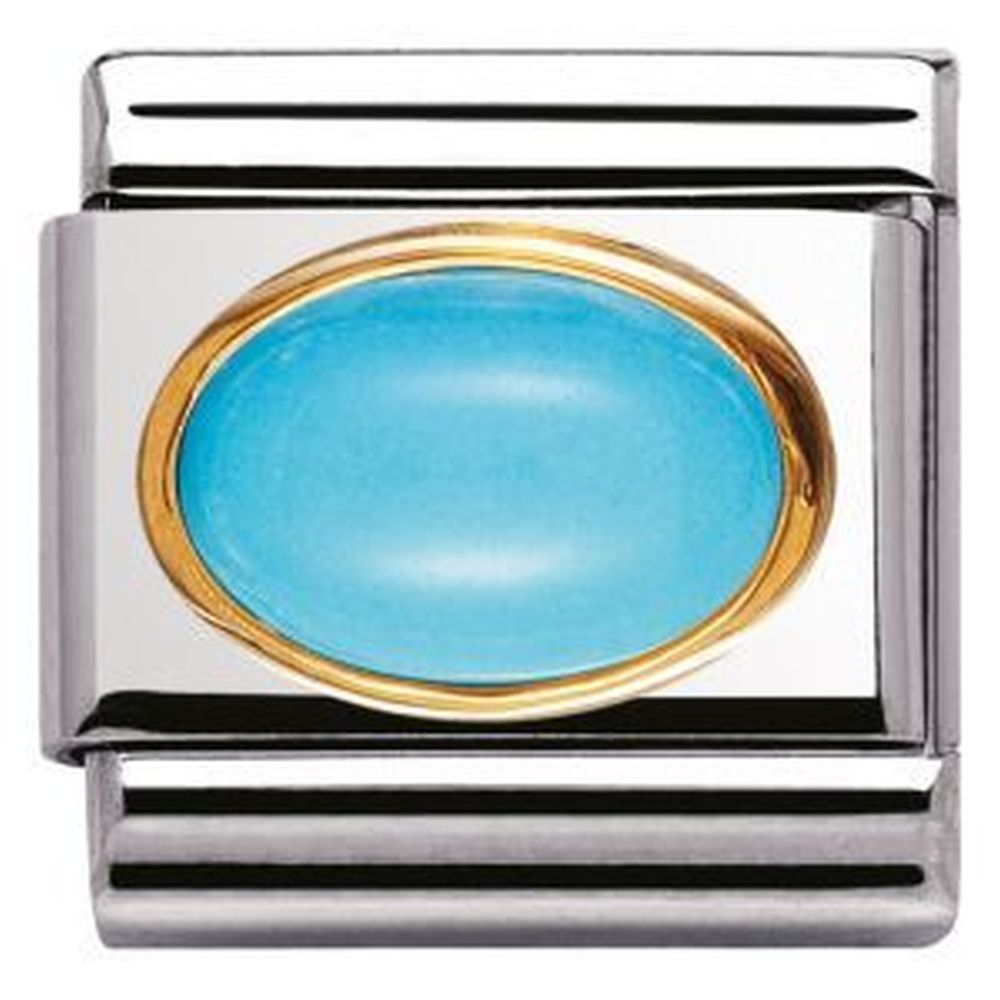 Composable Oval Turquoise December Birthstone Charm