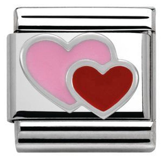 Composable Double Heart Enamel Charm
