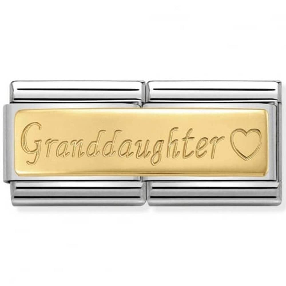 Composable Double Grandaughter Gold on Steel Charm