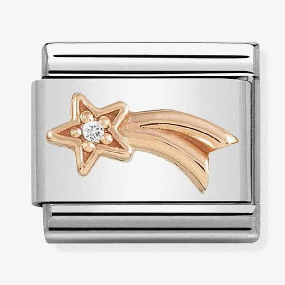 Classic Rose Shooting Star with White CZ Charm