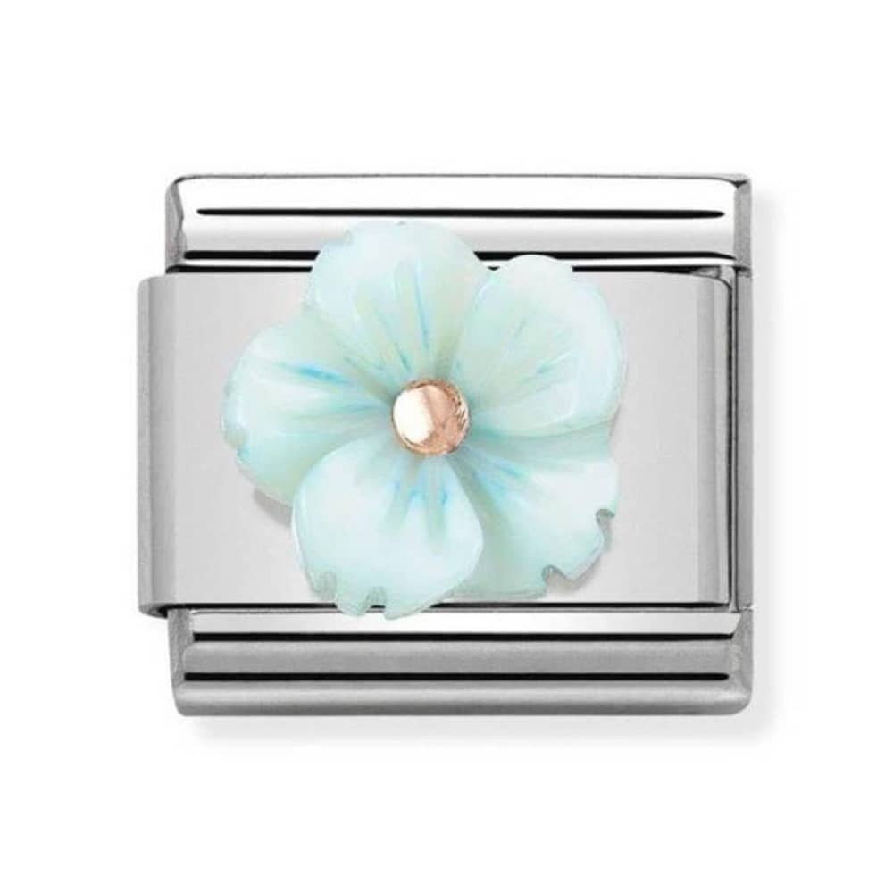 Classic Composable Turquoise Mother of Pearl Flower Charm