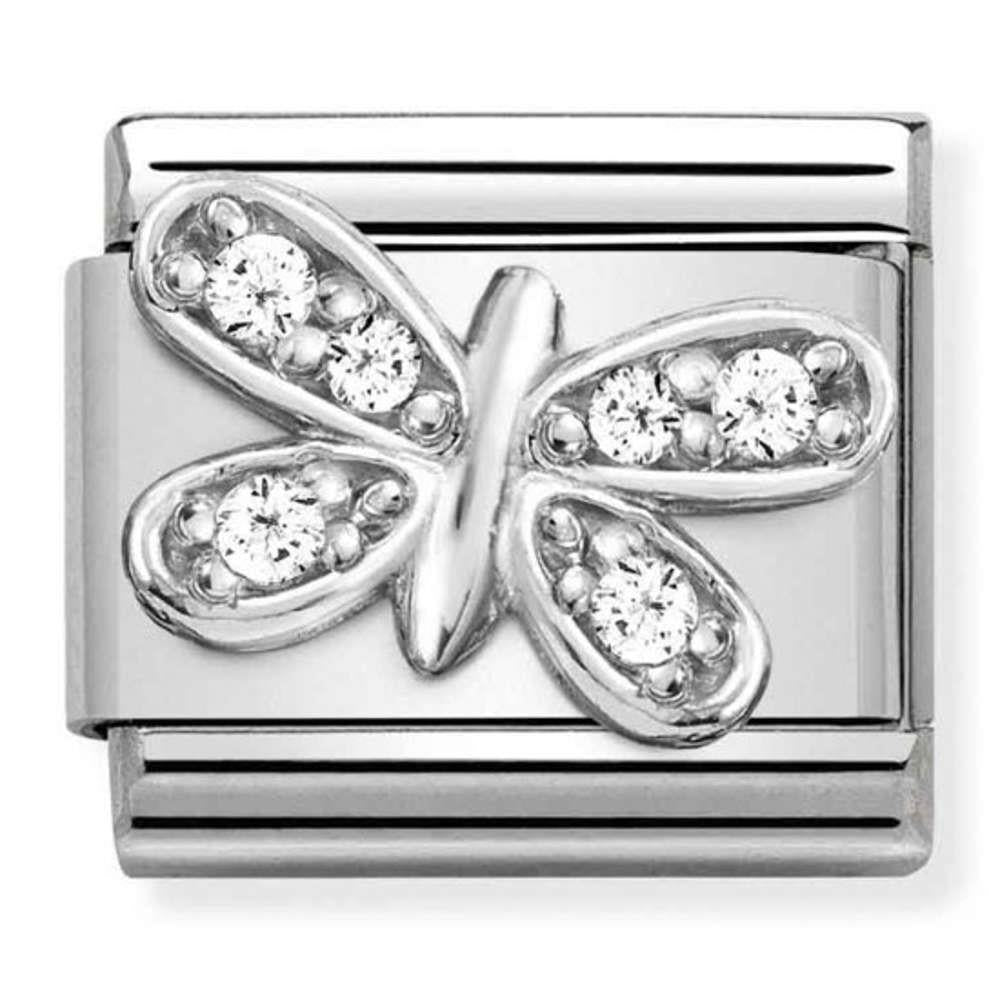 Classic White CZ Butterfly Charm