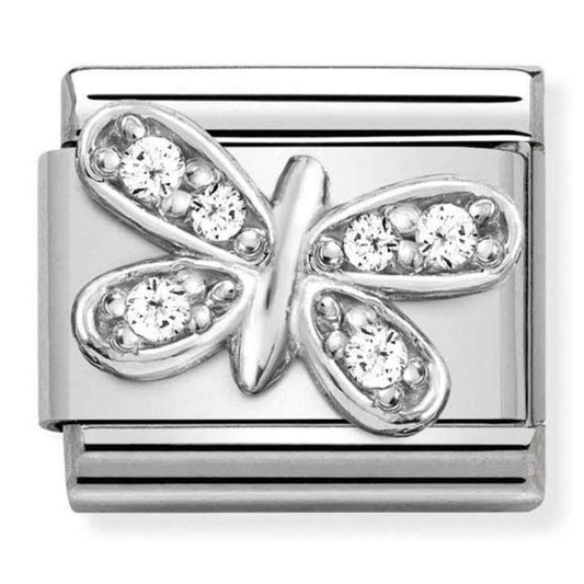 Classic White CZ Butterfly Charm