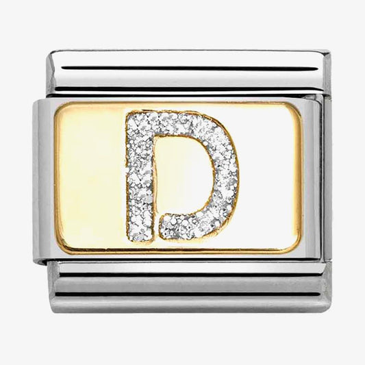 Classic Composable Silver Glitter D Link