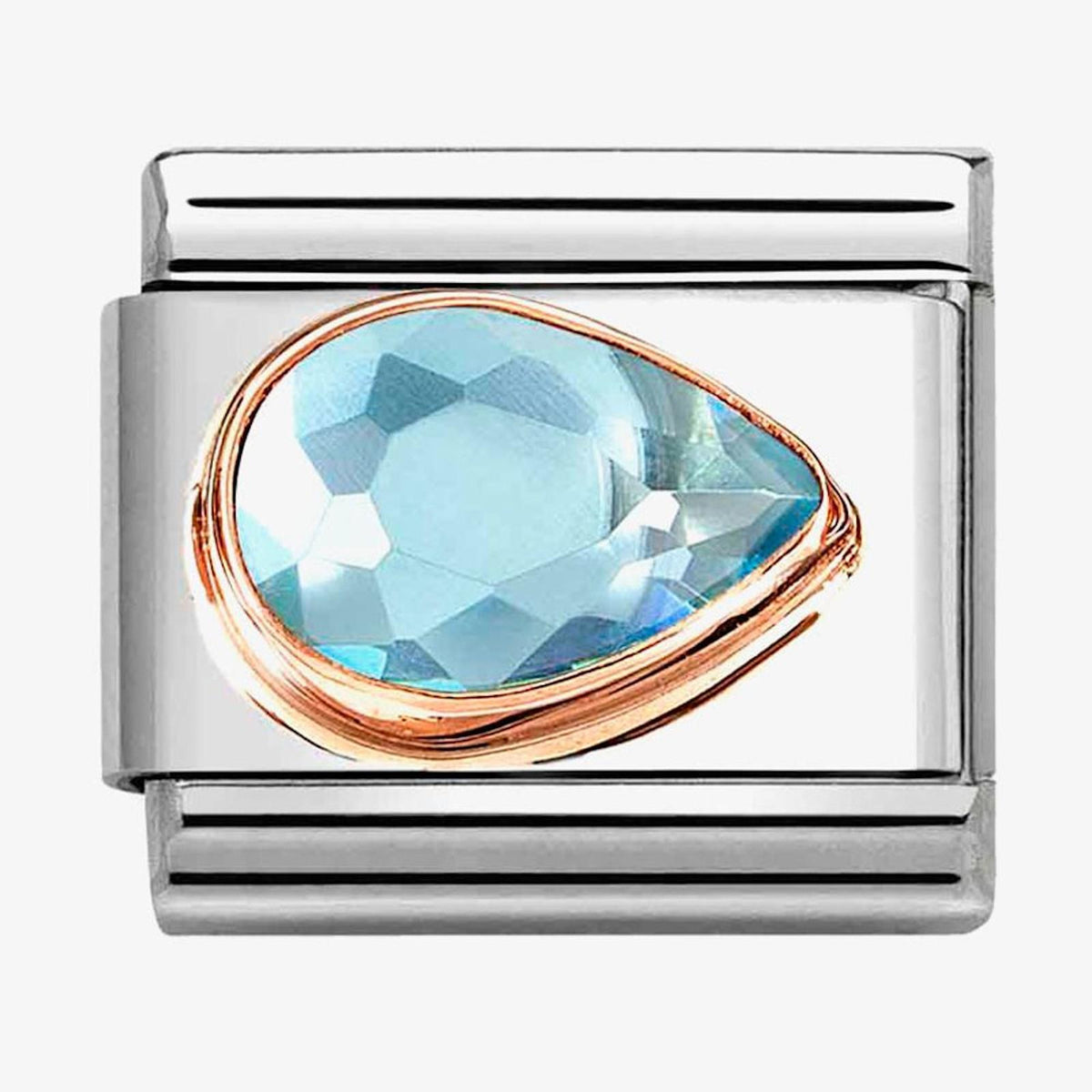 CLASSIC Light Blue Cubic Zirconia Right Drop Charm