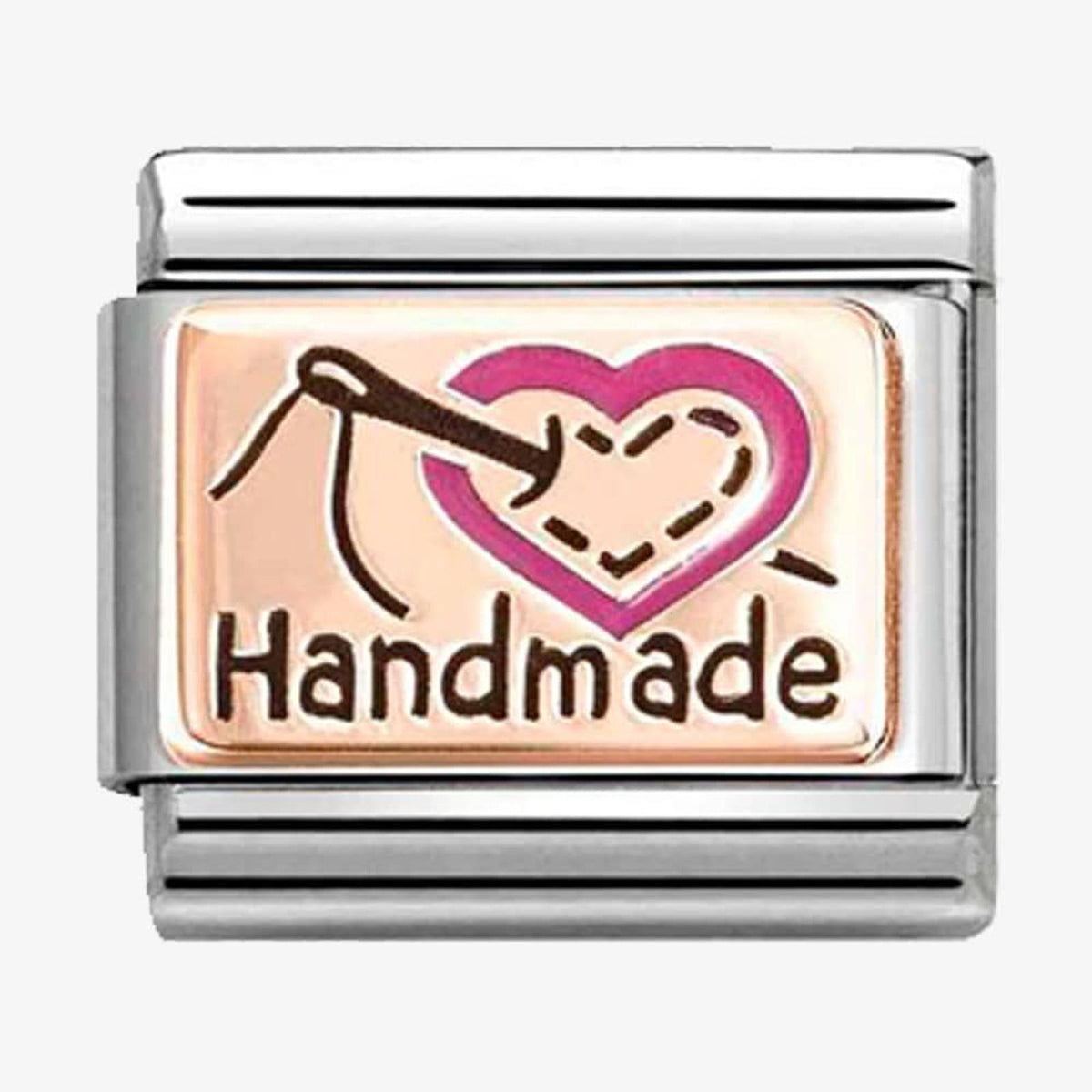 CLASSIC Rose Gold Handmade Heart & Needle Sewing Charm
