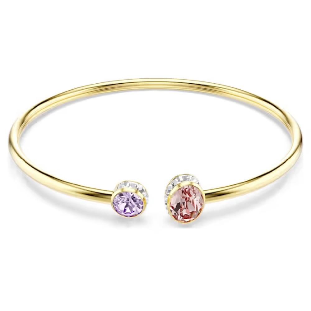 Chroma Gold Plated Bangle With Multicoloured Crystals
