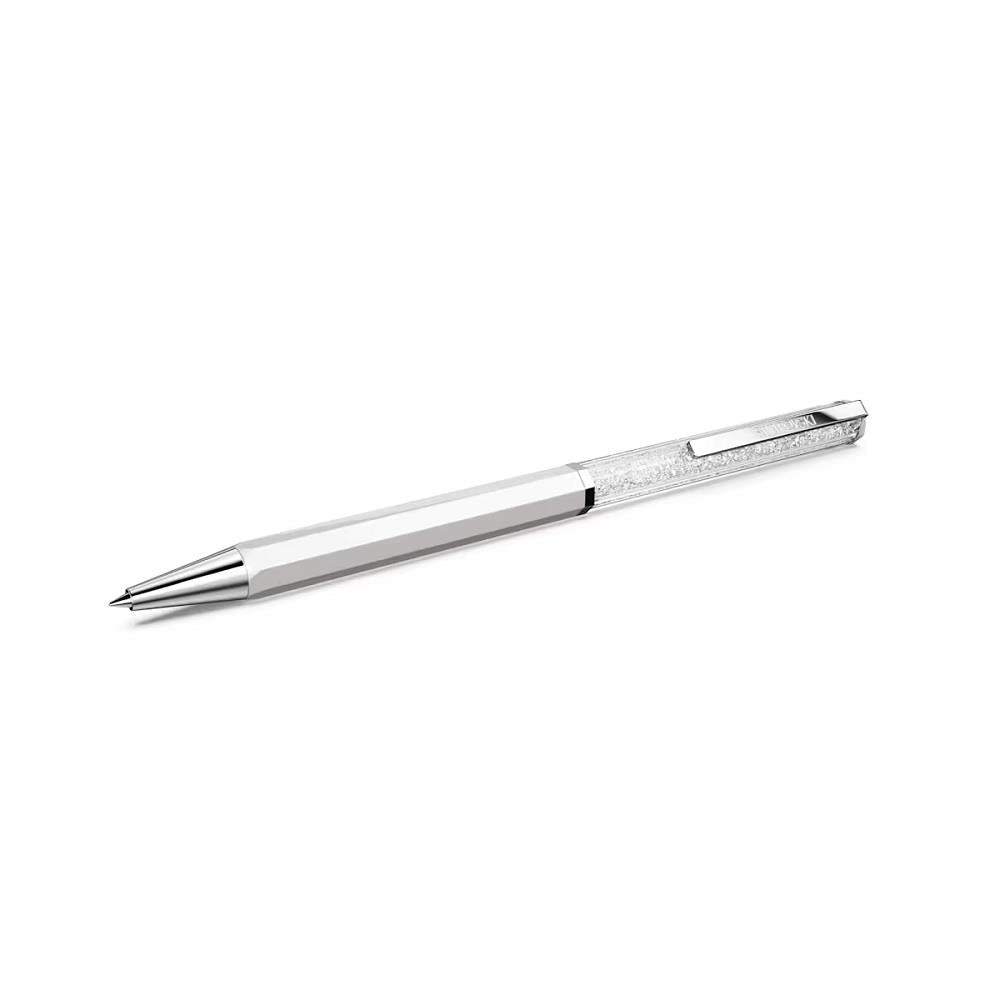 Crystalline ballpoint pen, White lacquered, Chrome