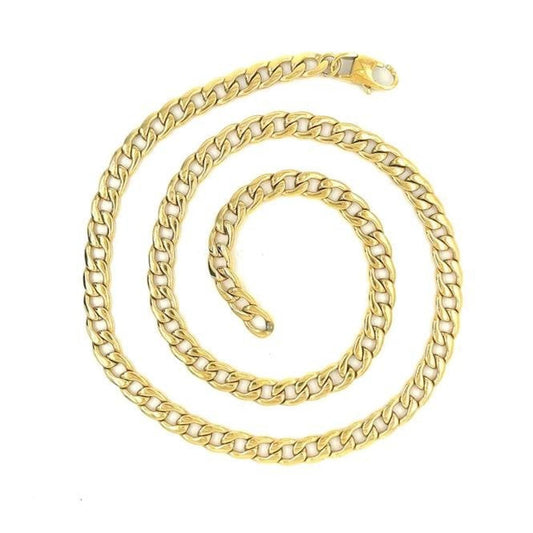 Unique Steel Gold Plated Curb Gents Necklace