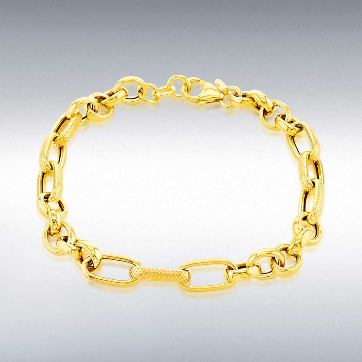 9ct Yellow Gold Fancy Belcher Curb Bracelet