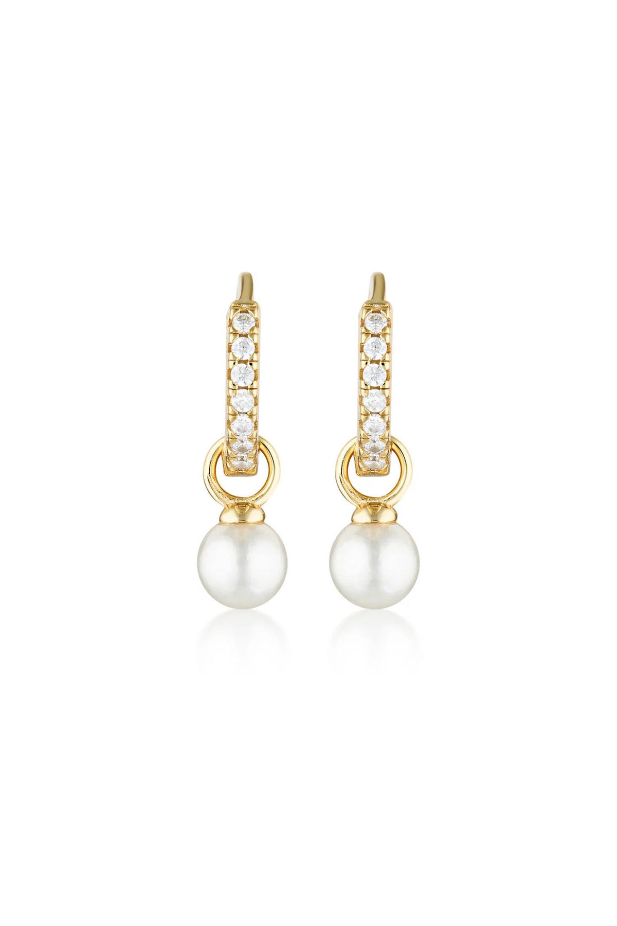Georgini Red Carpet Baby Pearl Gold Hoops