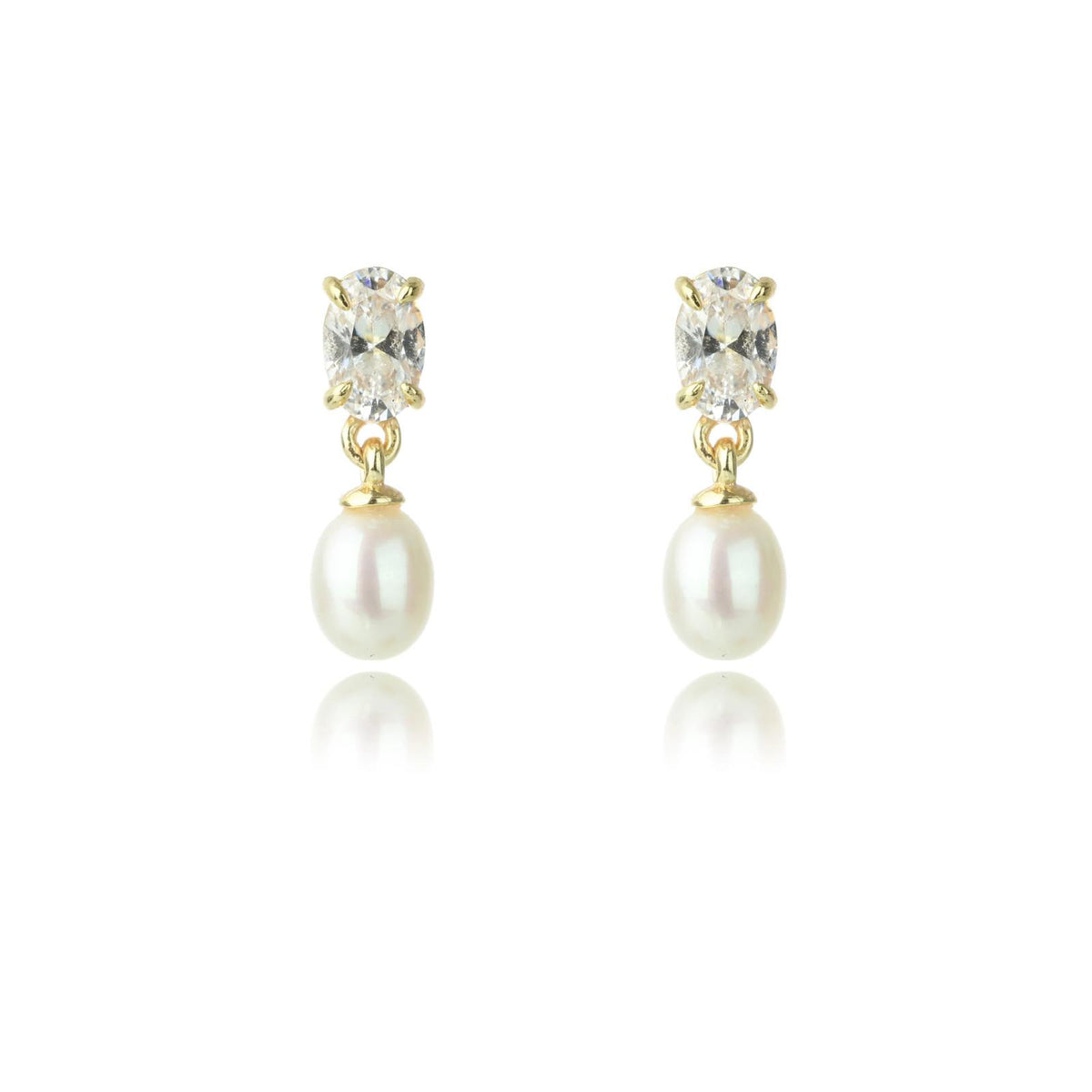 Georgini Oceans FW Pearl CZ Silver Drop Earrings