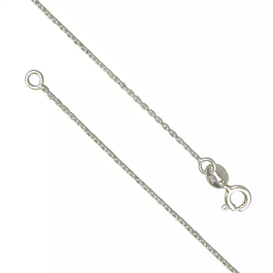 9ct White Gold Diamond Cut Cable Chain 46cm