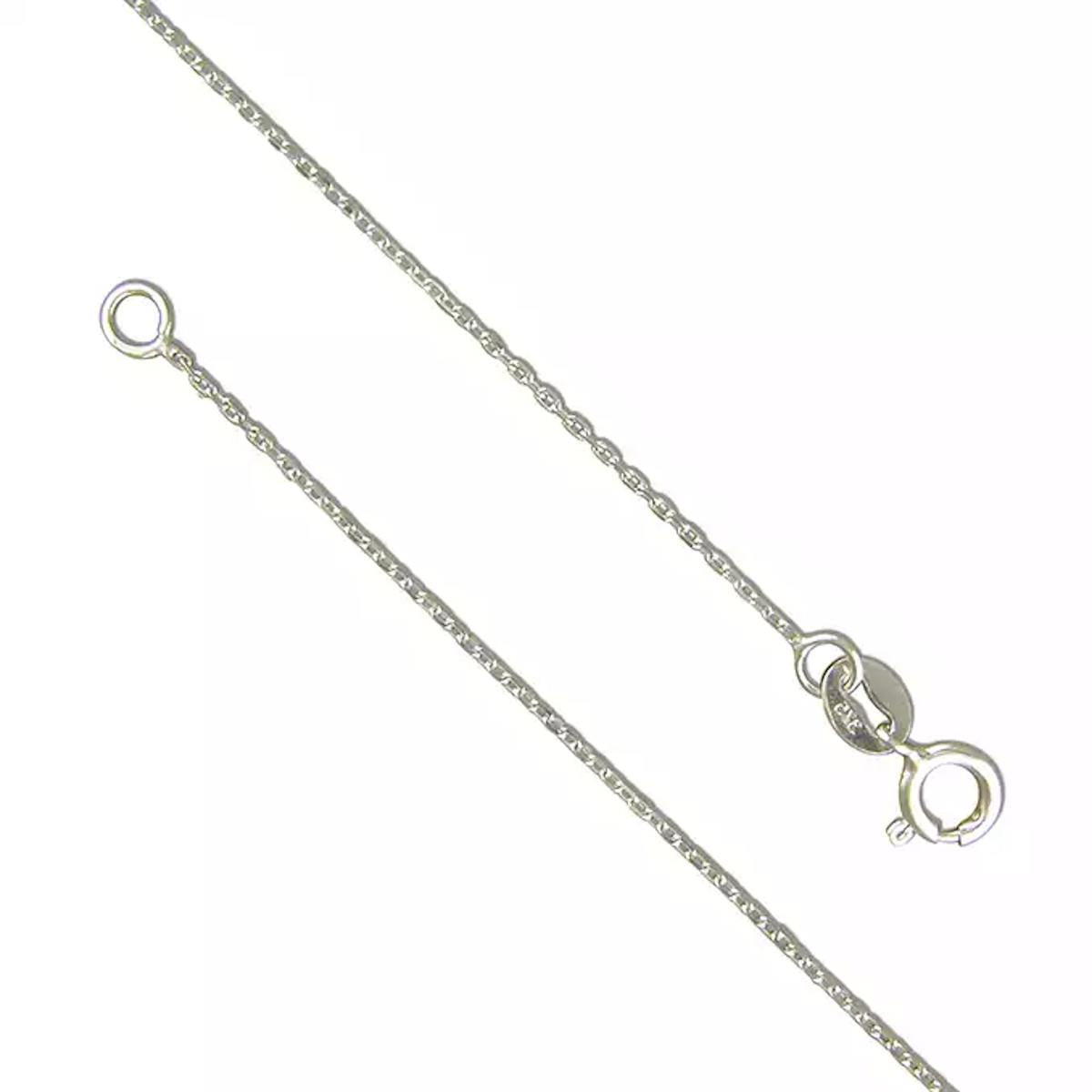 9ct White Gold Diamond Cut Cable Chain 46cm