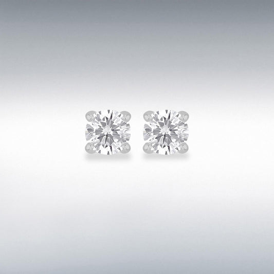 Sterling Silver 3mm Round CZ Earrings
