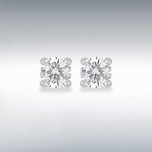 Sterling Silver 7mm Round CZ Earrings