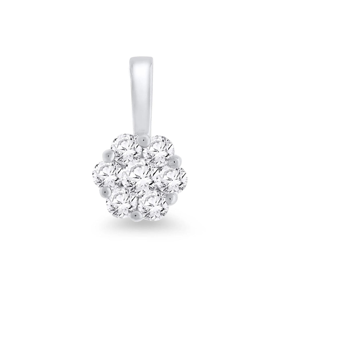 9ct WG Cluster Diamond 0.25ct Pendant