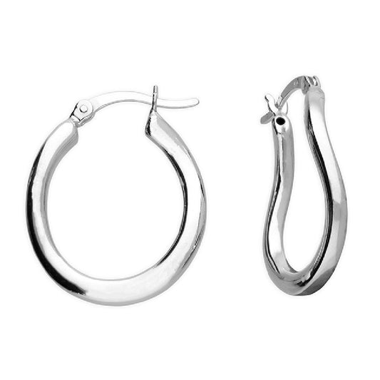 Sterling Silver Curved Hinged Hoops