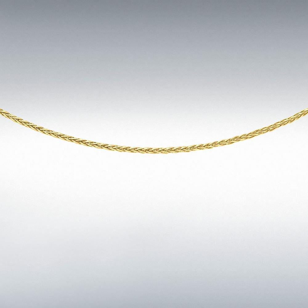 9ct Yellow Gold Diamond Cut Mini Spiga Chain 16”