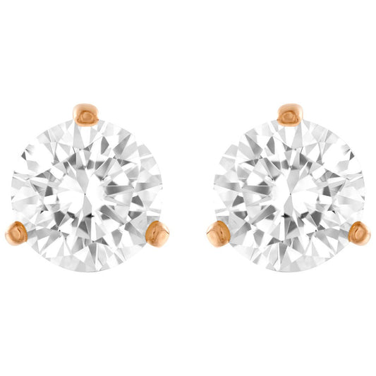 Swarovski Solitaire Rose Tone Earrings