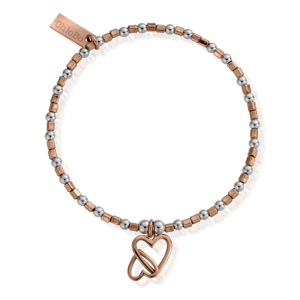 ChloBo Rose and Silver Love Hearts Bracelet