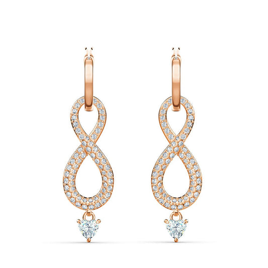 Swarovski Infinity Rose Tone Drop Earrings