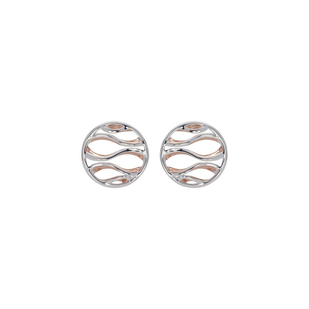 Unique Silver and Rose Gold Ear Studs