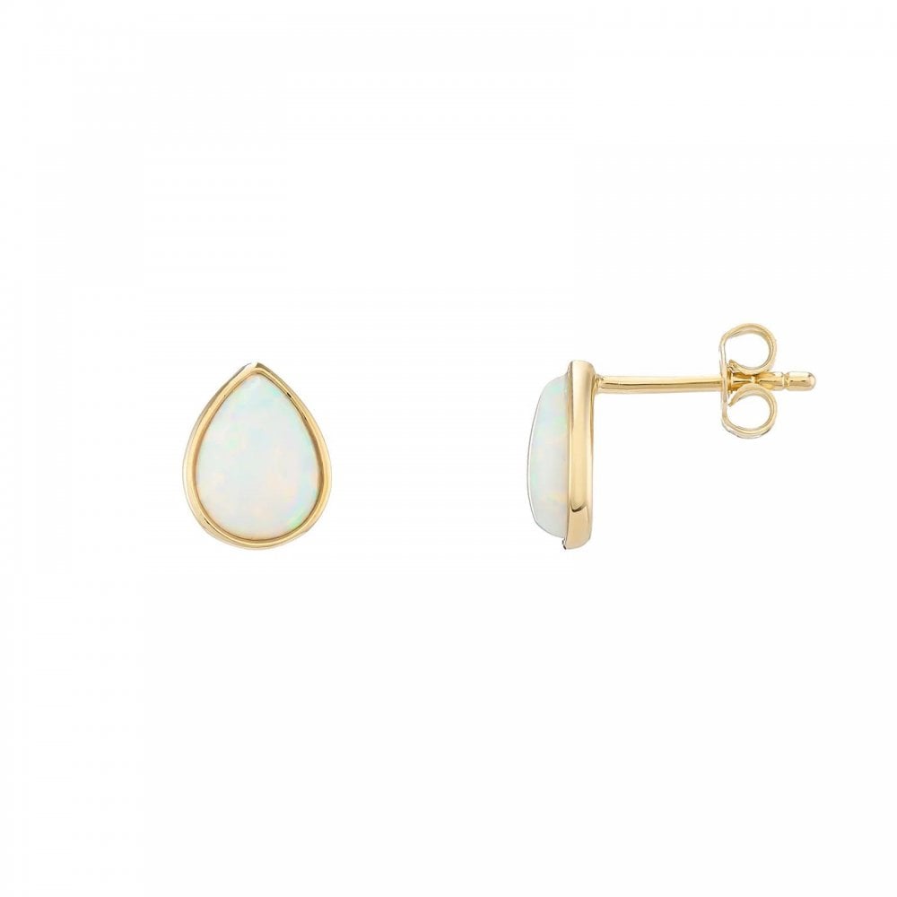 9ct Gold Created Opal Earrings