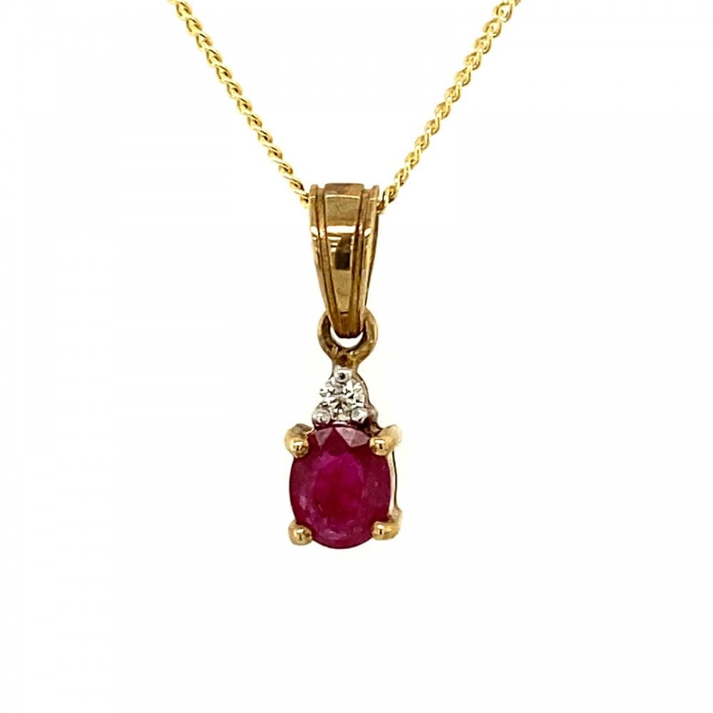 9ct Ruby and Dia Pendant