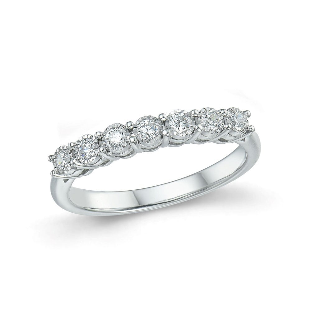 9ct White Gold 7 Stone Diamond Eternity Ring