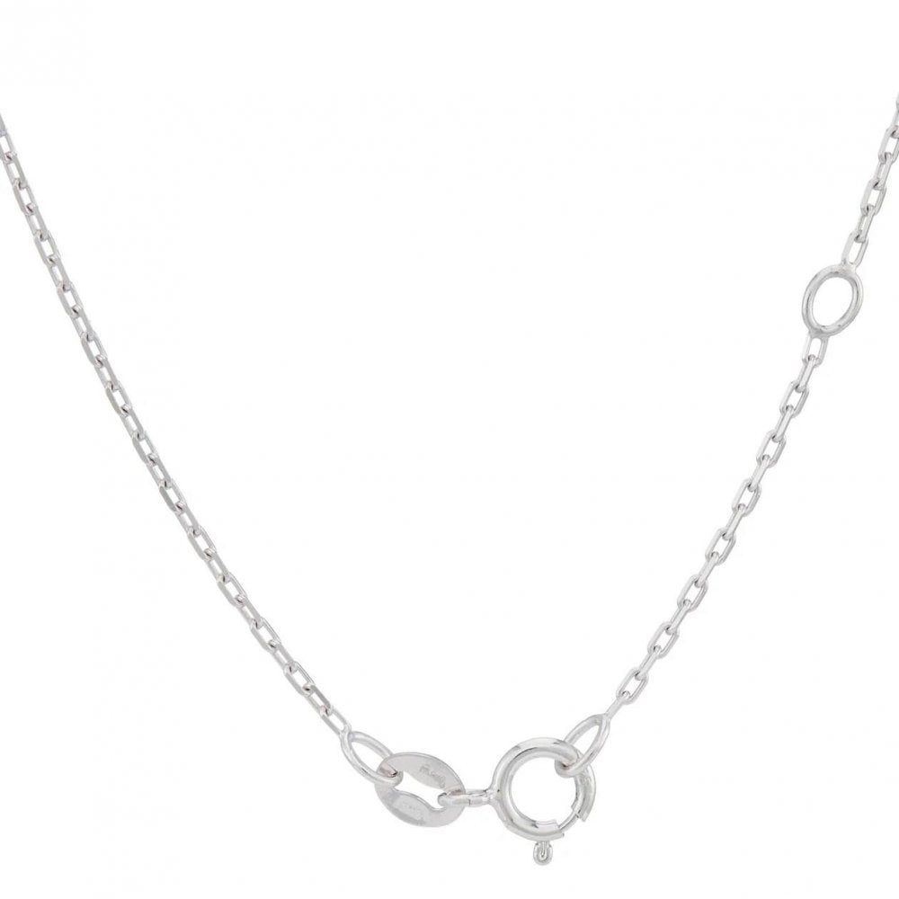 9ct White Gold Aqua & Diamond Pendant & Chain
