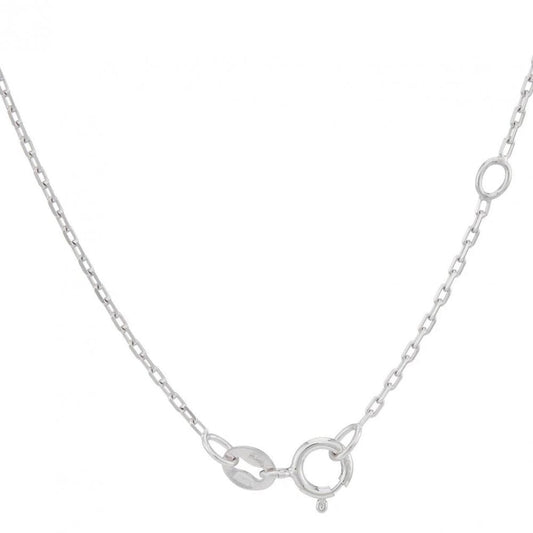 9ct White Gold Aqua & Diamond Pendant & Chain