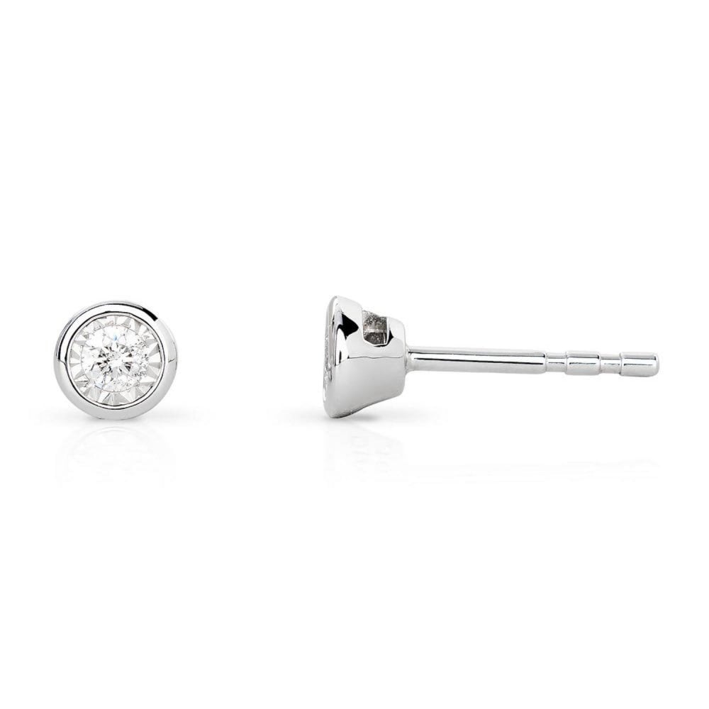 9ct White Gold Diamond 0.16ct Stud Earrings