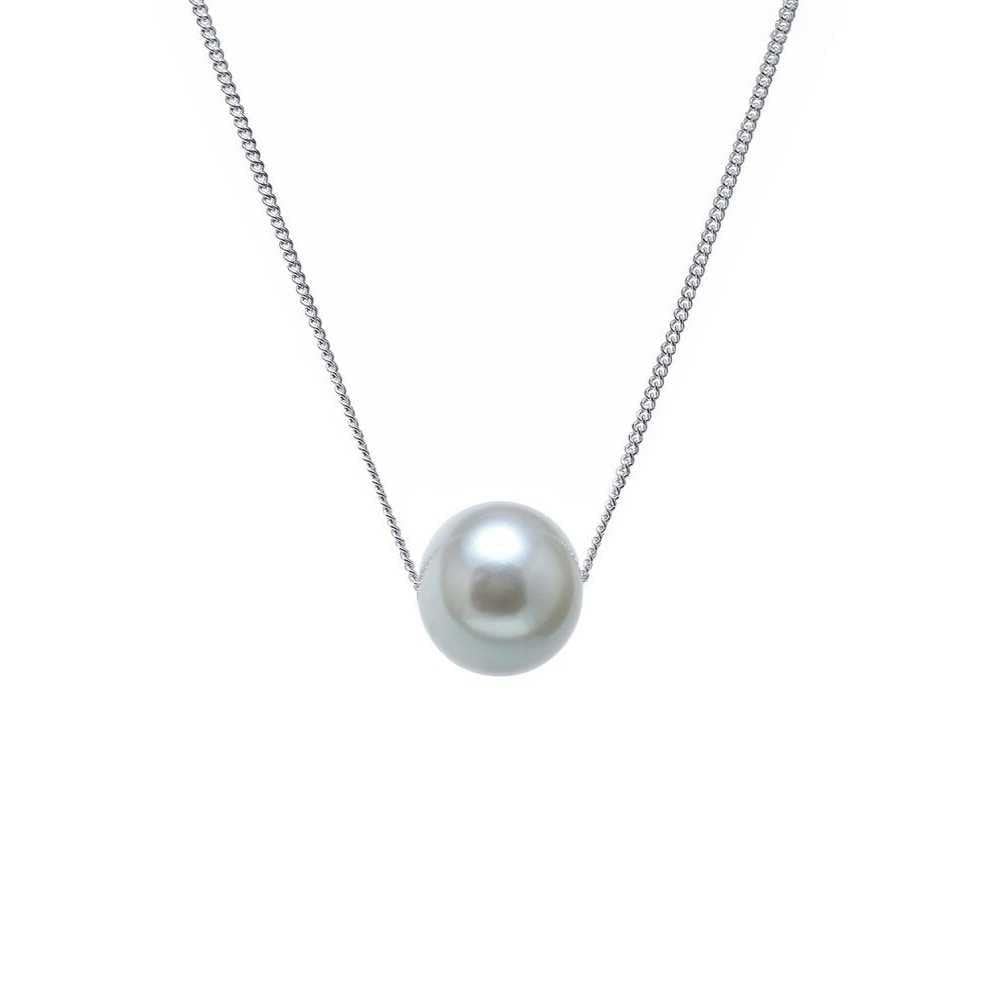 9ct White Gold Freshwater Pearl Slider Pendant