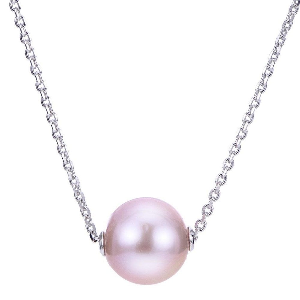 9ct Whtie Gold Freshwater Pearl Slider Pendant
