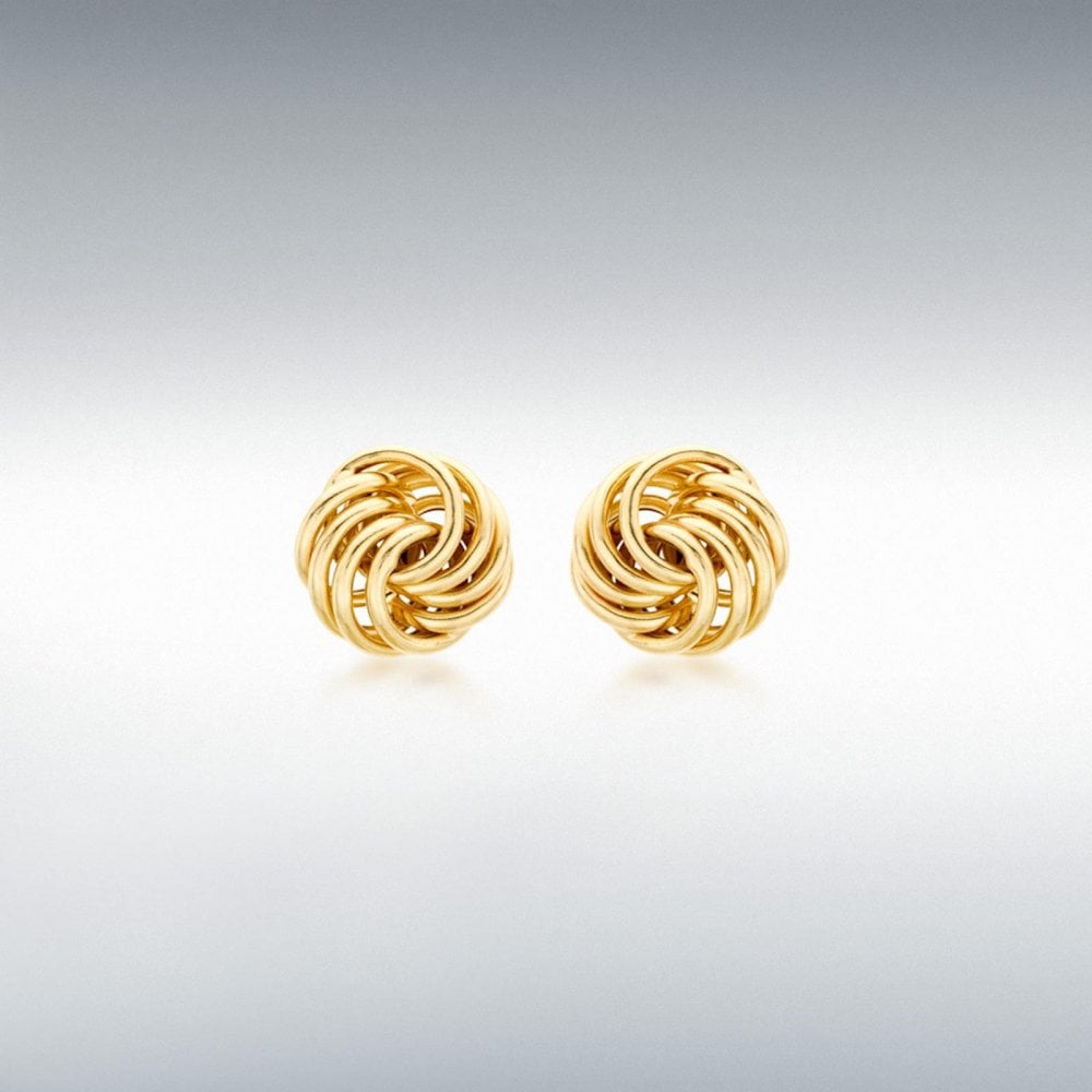 9ct Yellow Gold 10mm Stud Knot Earrings