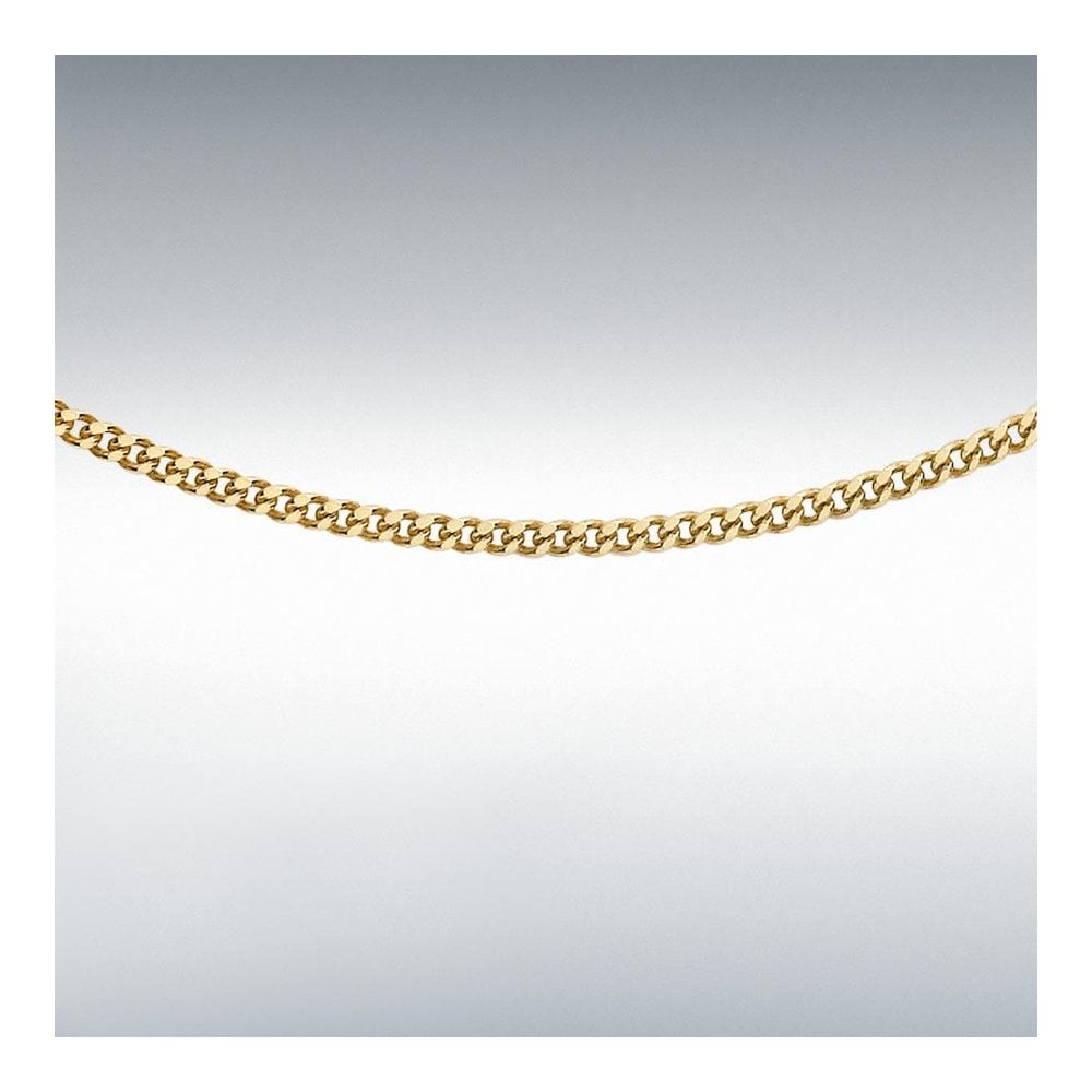 9ct Yellow Gold Diamond Cut Curb 16/18"