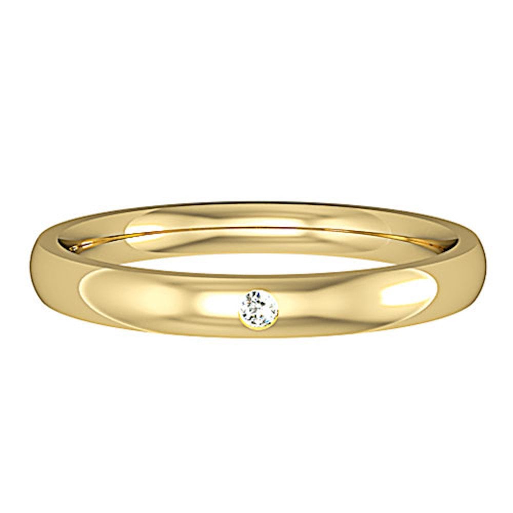 9ct Yellow Gold Diamond Set Wedding Band
