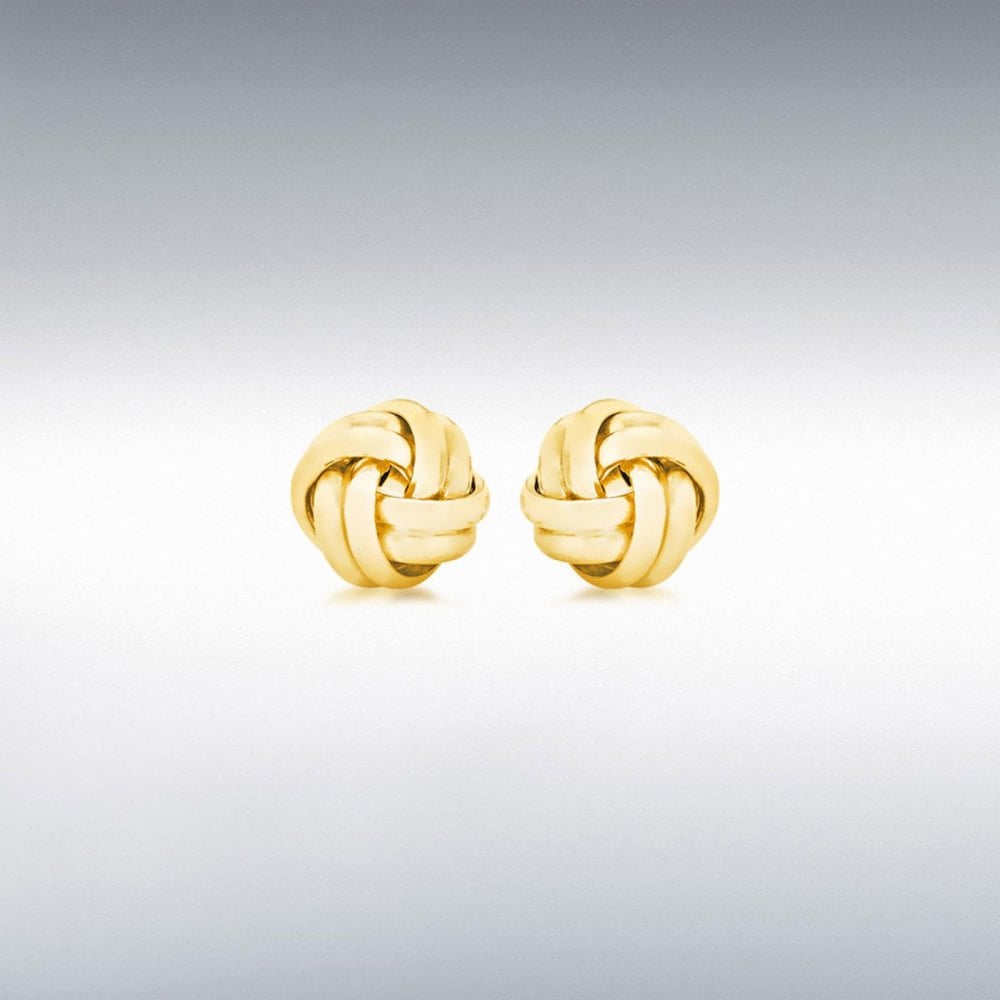 9ct Yellow Gold Double Knot Stud Earring