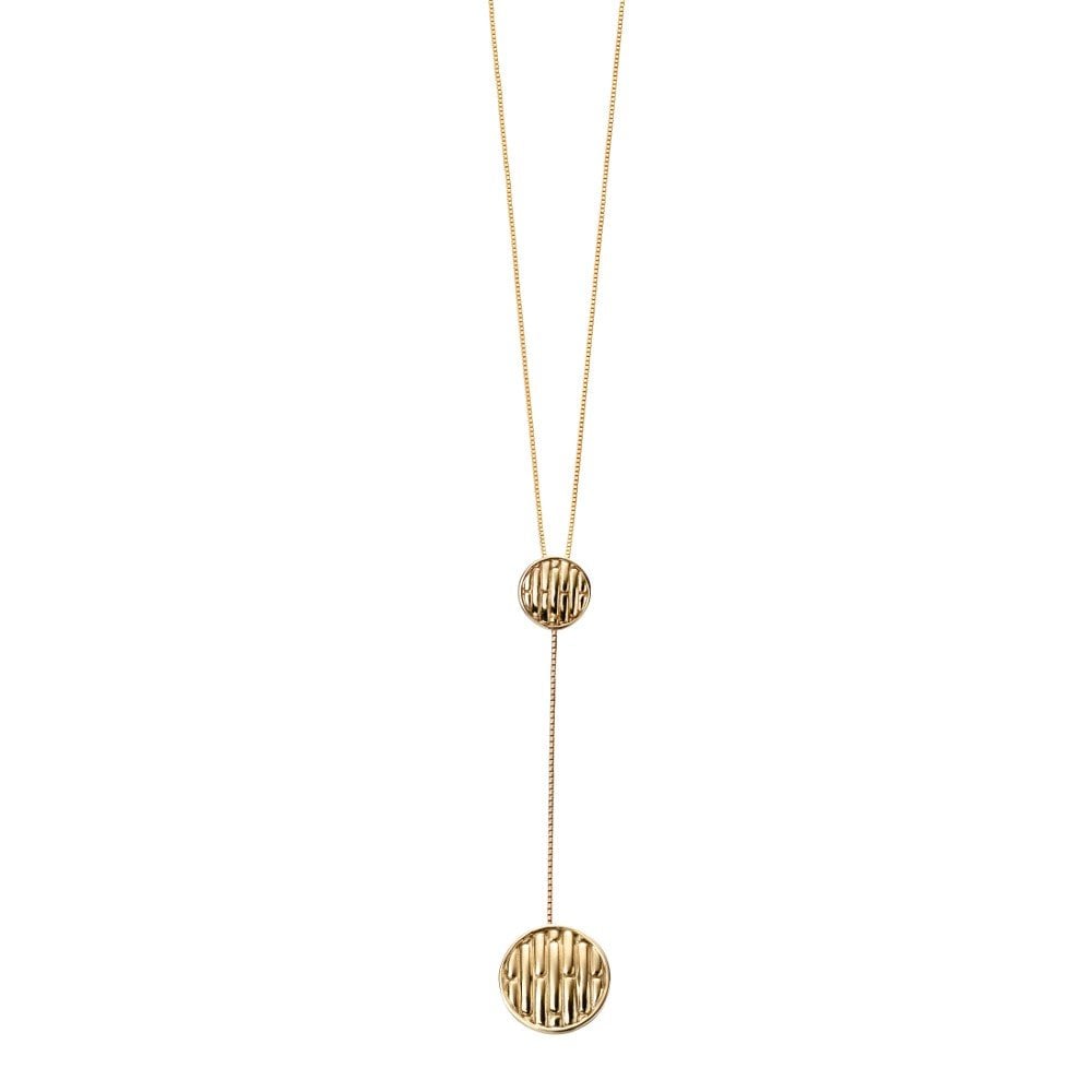 9ct Yellow Gold Drop Disc Pendant