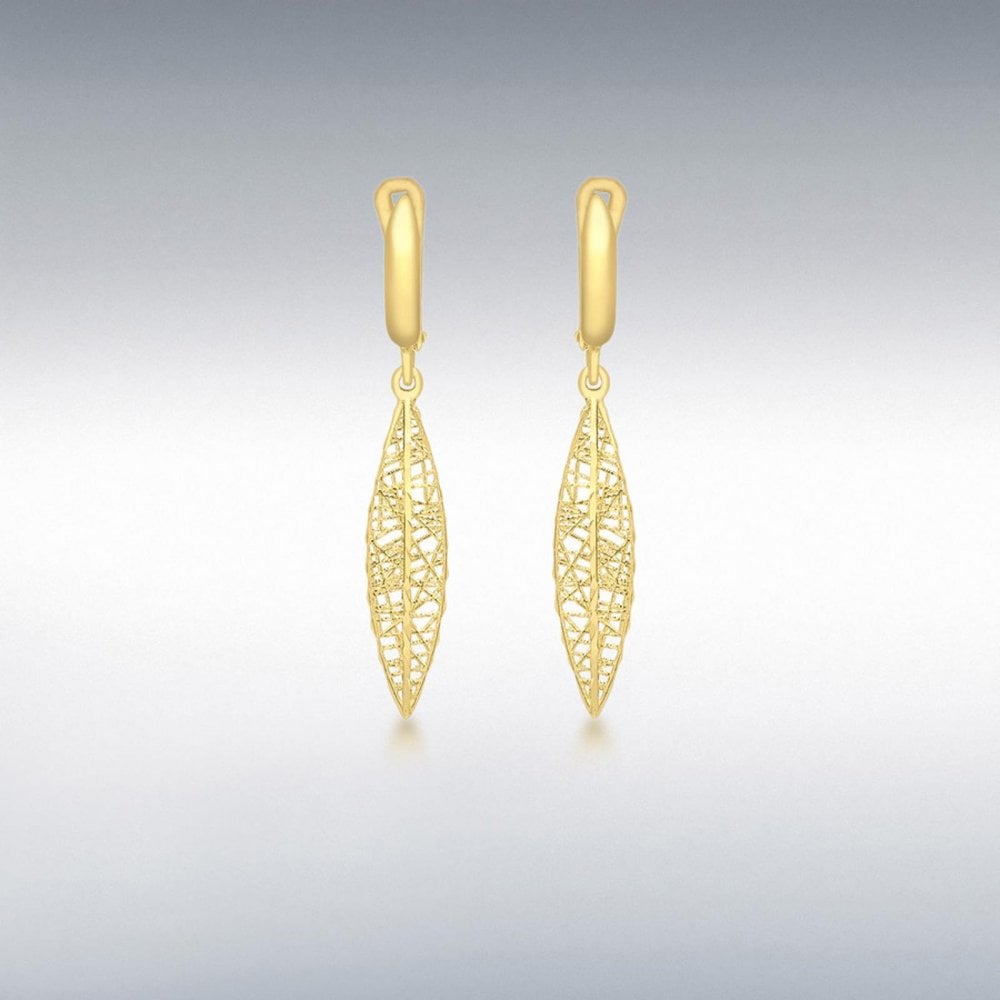 9ct Yellow Gold Elliptical Drop Earrings