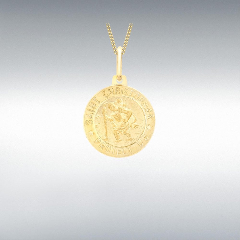9ct Yellow Gold St Christopher 15mm Pendant