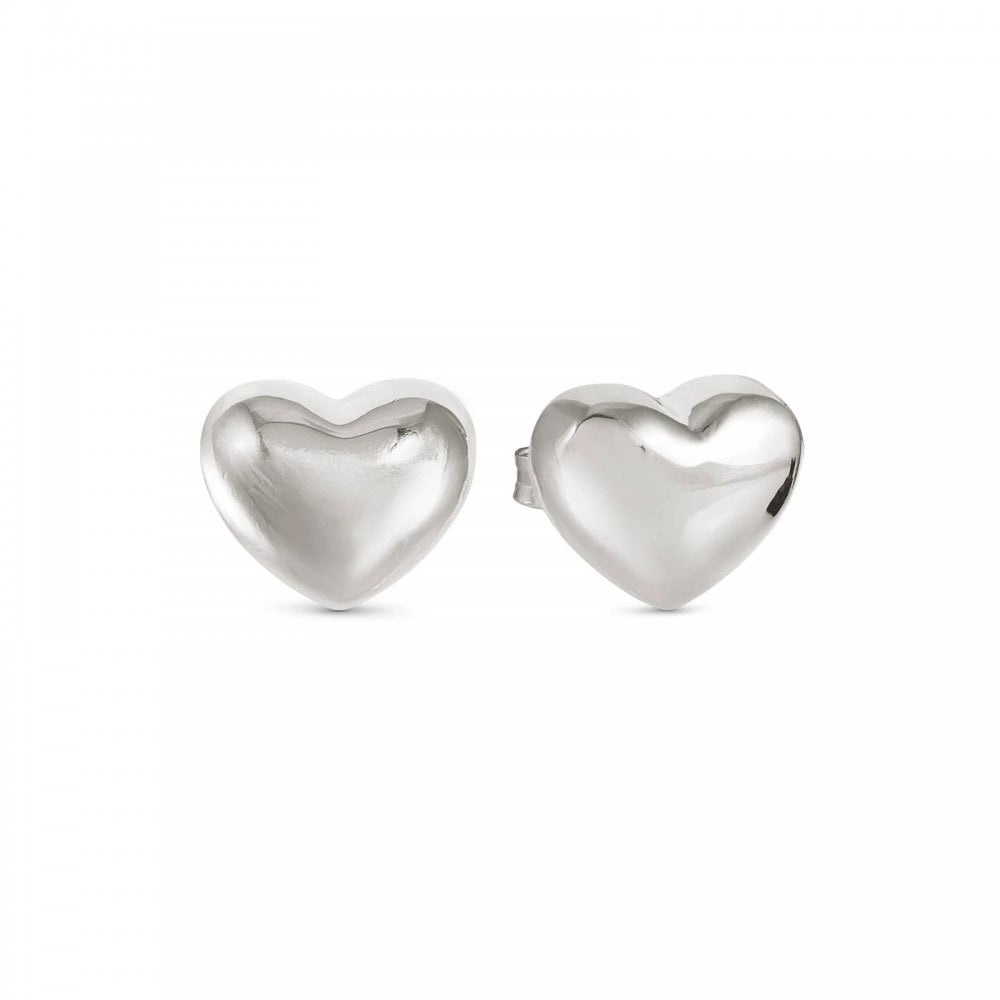Armonica Heart Silver Stud Earrings